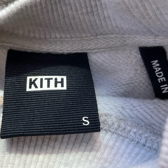 KITH Mockneck Crewneck Sweatshirt Light Grey Sz S 100% Cotton Heavyweight - Picture 6 of 11